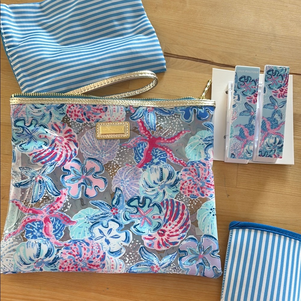 Lilly Pulitzer Blue and Pink Accessory Items